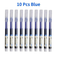 10Pcs/set High Quality Needle Type Gel Pens Straight Liquid Ballpoint Pen Kawaii Stationery School Office Supplies Writing - MANDOTOS