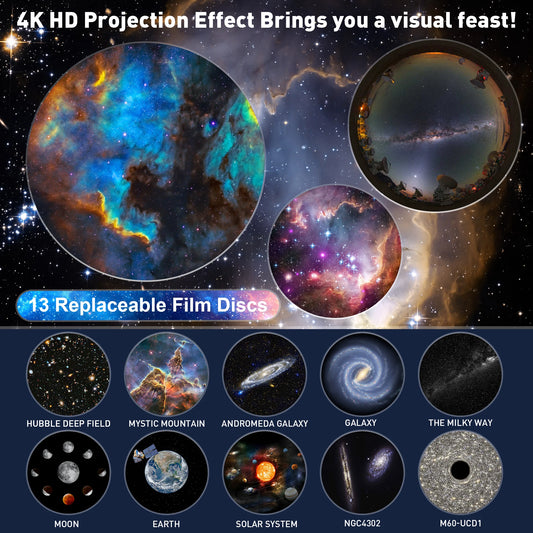 13 in 1 Star Projector, Planetarium Galaxy Projector for Bedroom, Aurora Projector, Night Light Projector for Kids Adults - MANDOTOS