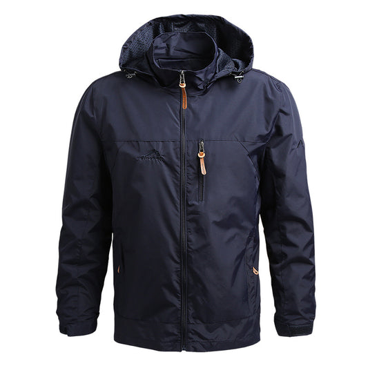 Windbreaker Men Tactical Jacket Waterproof Outdoor Hooded Coat Sports Military European Size S-5XL Field Climbing Thin Outwear - MANDOTOS