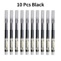 10Pcs/set High Quality Needle Type Gel Pens Straight Liquid Ballpoint Pen Kawaii Stationery School Office Supplies Writing - MANDOTOS