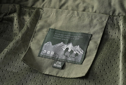 Windbreaker Men Tactical Jacket Waterproof Outdoor Hooded Coat Sports Military European Size S-5XL Field Climbing Thin Outwear - MANDOTOS