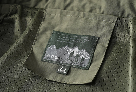 Windbreaker Men Tactical Jacket Waterproof Outdoor Hooded Coat Sports Military European Size S-5XL Field Climbing Thin Outwear - MANDOTOS