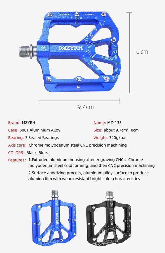 3 Sealed Bearing Bike Pedals Ultralight Pedal Anti-slip CNC BMX MTB Road Bike Pedal Outdoor Cycling Mountain Bicycle Pedals