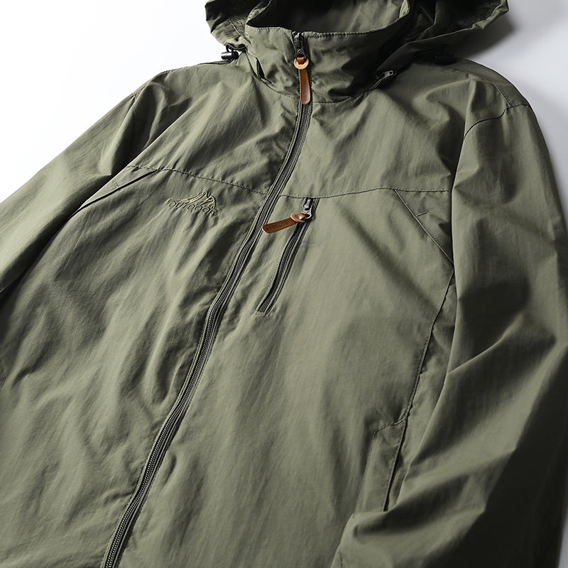 Windbreaker Men Tactical Jacket Waterproof Outdoor Hooded Coat Sports Military European Size S-5XL Field Climbing Thin Outwear - MANDOTOS