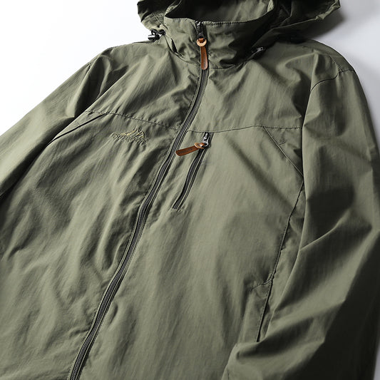 Windbreaker Men Tactical Jacket Waterproof Outdoor Hooded Coat Sports Military European Size S-5XL Field Climbing Thin Outwear - MANDOTOS