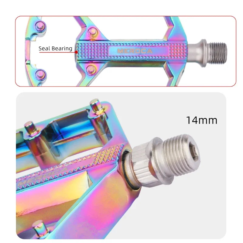 Ultralight Bicycle Colorful Pedals Sealed Bearing Aluminium Alloy Cycling Non-slip Mountain Bike Road Bike Pedals Accessories