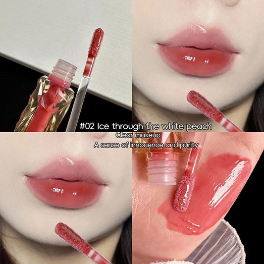 Lip Gloss Long Lasting Moisturizing Easy Halo Dyeing Waterproof Mirror Water Glass Transparent Color Cosmetics - MANDOTOS
