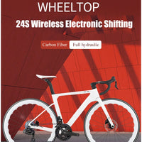 TWITTER 700X25C Carbon Road Bicycle Wireless Men's Hydraulic Disc Racing Bike With WheelTop EDS TX 24S Shifter 50mm Carbon Wheel
