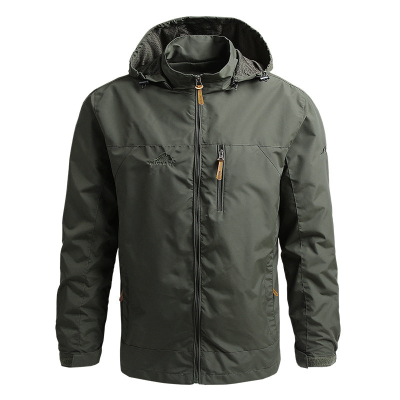 Windbreaker Men Tactical Jacket Waterproof Outdoor Hooded Coat Sports Military European Size S-5XL Field Climbing Thin Outwear - MANDOTOS