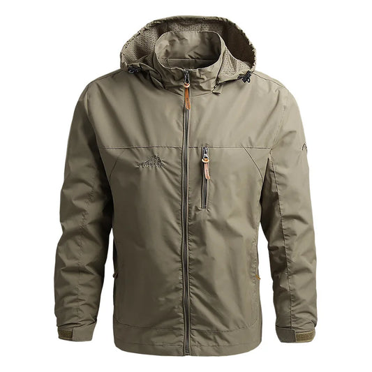 Windbreaker Men Tactical Jacket Waterproof Outdoor Hooded Coat Sports Military European Size S-5XL Field Climbing Thin Outwear - MANDOTOS