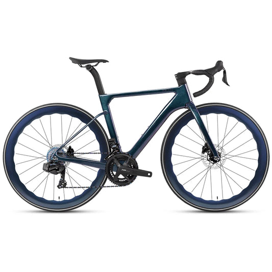 TWITTER 700X25C Carbon Road Bicycle Wireless Men's Hydraulic Disc Racing Bike With WheelTop EDS TX 24S Shifter 50mm Carbon Wheel