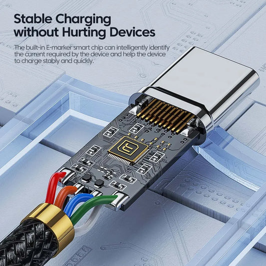 Toocki 100W Type C to USB C Cable PD 3.0 Quick Charge 4.0 Fast Charging Type C to Type C for iPhone 15 Macbook Samsung Xiaomi - MANDOTOS