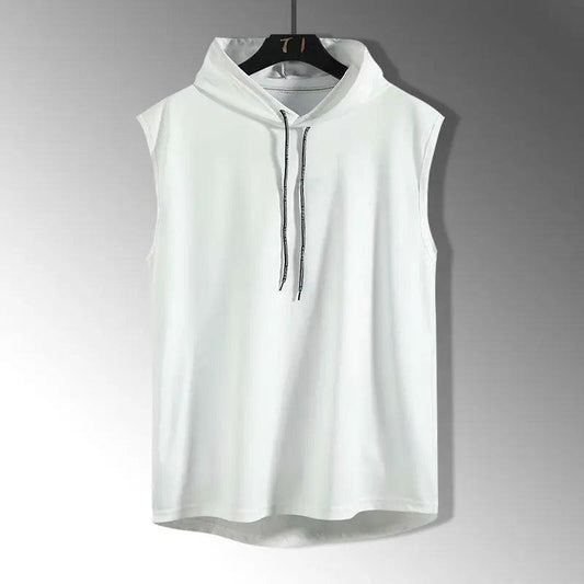 Solid Color 2023 Brand New Men's Tank Tops Vest Sleeveless Tees For Male Hooded Man Vests Tops Hip Hop Men Tank Top T shirt - MANDOTOS