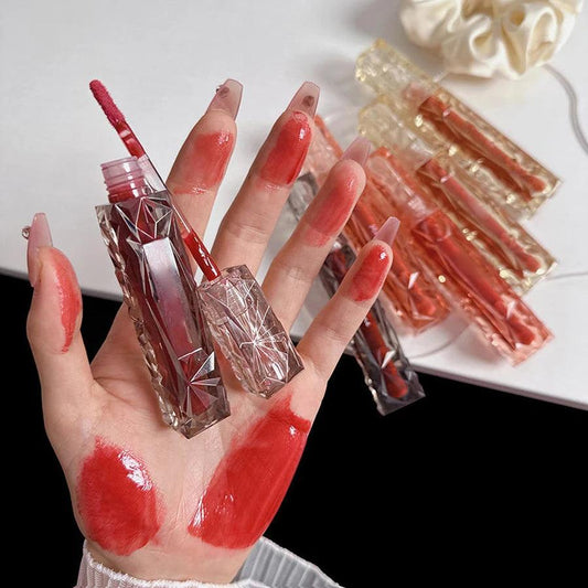 Lip Gloss Long Lasting Moisturizing Easy Halo Dyeing Waterproof Mirror Water Glass Transparent Color Cosmetics - MANDOTOS
