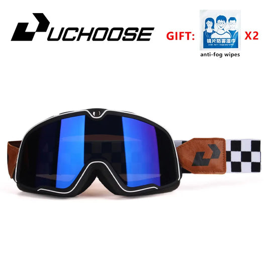 Retro Bicycles Goggles Ski Glasses Sunglasses ATV Goggles Non-slip Belt AntiUV Cafe Racer Chopper Cycling Racing Free shipping