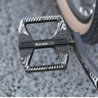 WEST BIKING MTB Integrated Pedals 3 Bearing Ultralight Flat Pedals Aluminum Alloy Nylon Carbon Fiber Coating Specialized Pedals