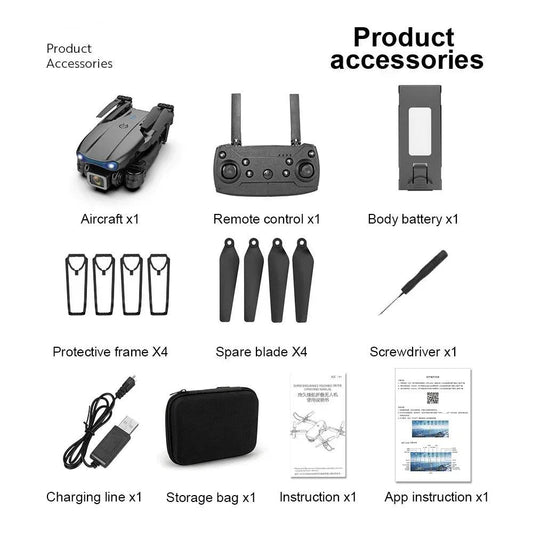 E99 Pro Drone Quadcopter Remote Control Handle Four Axis Aircraft HD 6K Photography UAV Altitude Fixation Helicopter Toys - MANDOTOS