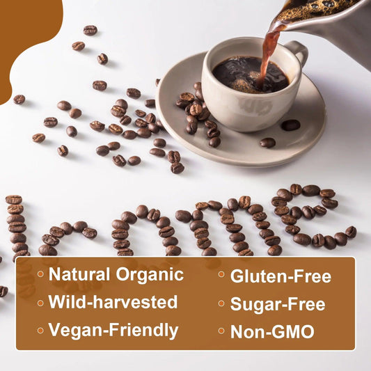 Mushroom Coffee 10 Mushroom Extract - Lion's Mane, Cordyceps, Reishi, Turkey Tail, Chaga, Maitake for energy and immune support - MANDOTOS