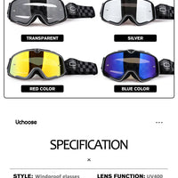 Retro Bicycles Goggles Ski Glasses Sunglasses ATV Goggles Non-slip Belt AntiUV Cafe Racer Chopper Cycling Racing Free shipping