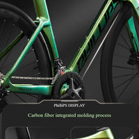 2025 New Ultra-Light Carbon Fiber Road Bike Fast Racing Bicycle with Hydraulic Disc Brakes 16/24-Speed Gear Shift Drop Handlebar