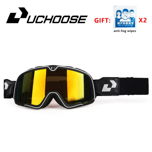 Retro Bicycles Goggles Ski Glasses Sunglasses ATV Goggles Non-slip Belt AntiUV Cafe Racer Chopper Cycling Racing Free shipping
