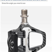 Road Bike Clipless Pedals Carbon Clip-On Pedals With Sealed Bearings Works With KEO And Shimano SPD System Locking Pedals