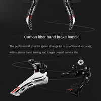 2025 New Ultra-Light Carbon Fiber Road Bike Fast Racing Bicycle with Hydraulic Disc Brakes 16/24-Speed Gear Shift Drop Handlebar