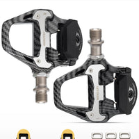 Road Bike Clipless Pedals Carbon Clip-On Pedals With Sealed Bearings Works With KEO And Shimano SPD System Locking Pedals