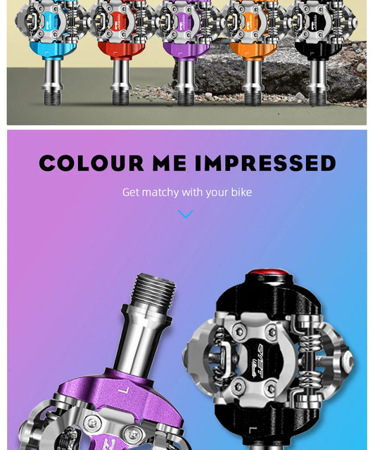 RYET MTB Bicycle Pedals SPD Clipless Mountain Bike Pedals Mountain Bicycle Dual Platform Footboard MTB Clipless Pedal Bike Parts