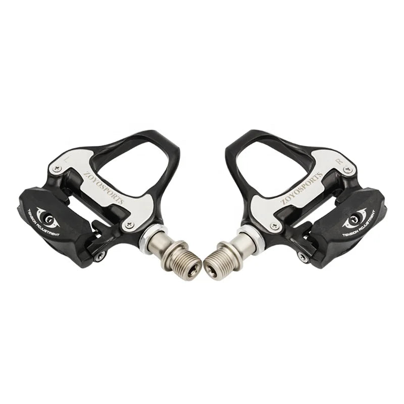 ZOYOSPORTS Road Bike Pedals Lightweight Clipless Bicycle Pedals with Cleats Set Compatible with SPD-SL System