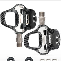 Road Bike Clipless Pedals Carbon Clip-On Pedals With Sealed Bearings Works With KEO And Shimano SPD System Locking Pedals