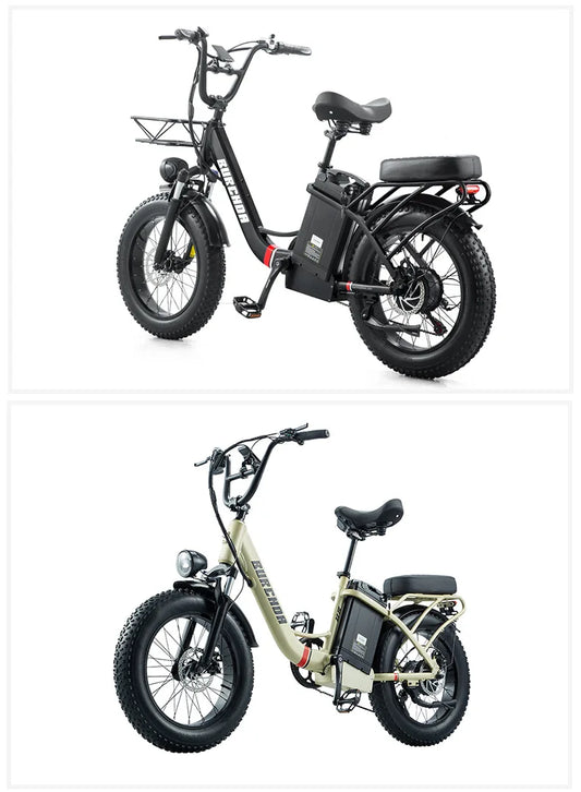 Commuter electric bicycle adult double riding removable battery long battery life wide fat tire