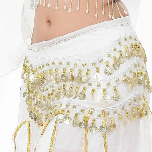 Thailand/India/Arab Dancer Skirt Women Sexy Belly Dance Hip Scarf Wrap Belt Dancer Skirt Female Show Sequins Tassels Costumes - MANDOTOS