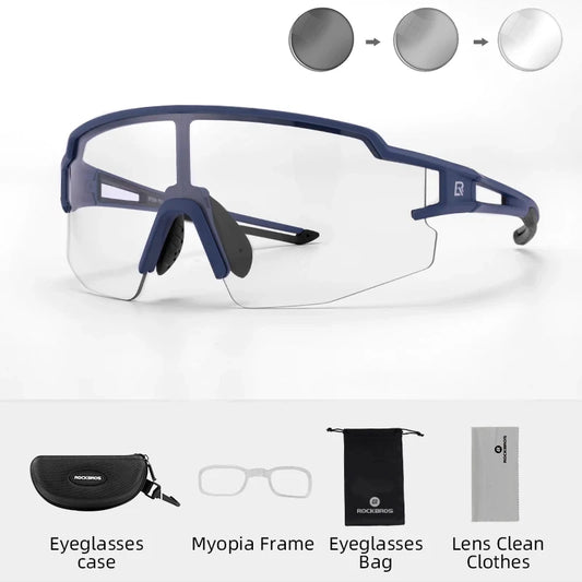 ROCKBROS Cycling Glasses Photochromic Polarized Lens Bike Glasses UV400 Protection Eyewear Sunglasses MTB Road Bicycle Goggles - MANDOTOS
