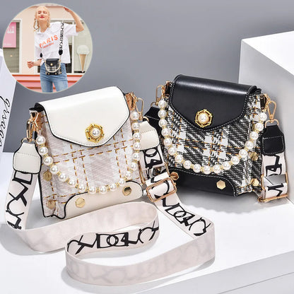 Fashion Women'S Crossbody Bag Girl'S Cute Princess Wallet Classic Shoulder Bag Summer Pearl Chain Phone Bag - MANDOTOS