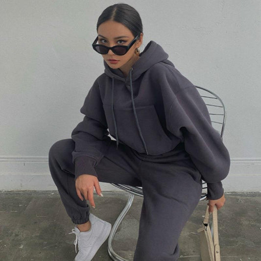 New Style Autumn And Winter Women's New Casual Hoodie Coat Sports Suit - MANDOTOS
