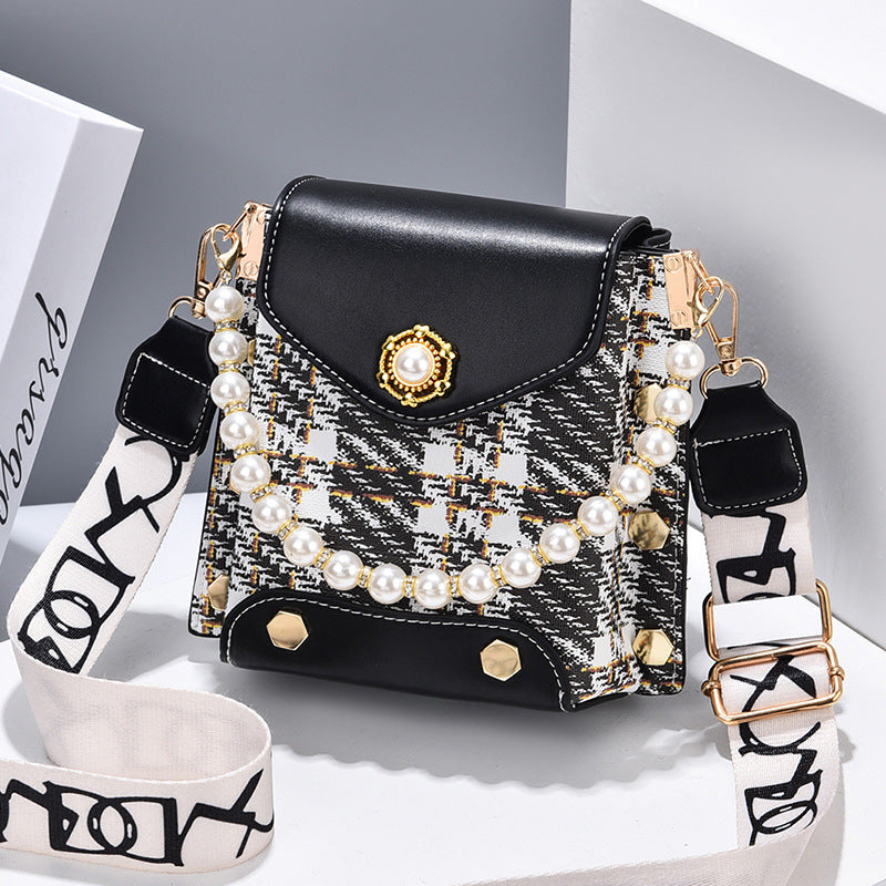 Fashion Women'S Crossbody Bag Girl'S Cute Princess Wallet Classic Shoulder Bag Summer Pearl Chain Phone Bag - MANDOTOS