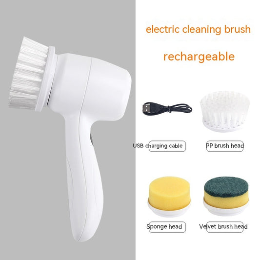 Electric Cleaning Brush 4 In 1 Spinning Scrubber Handheld Electric Cordless Cleaning Brush Portable - MANDOTOS