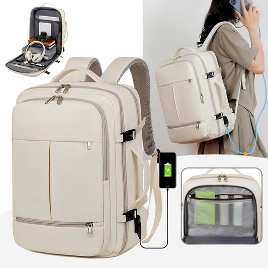 Large Capacity Backpack For Women Men Multiple Pockets And Zippers Versatile Computer Bags Business Travel Backpack - MANDOTOS