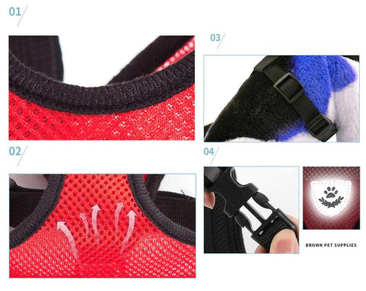 Adjustable Reflective Pet Harness with Leash - MANDOTOS