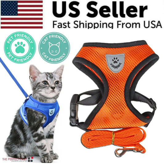 Adjustable Reflective Pet Harness with Leash - MANDOTOS