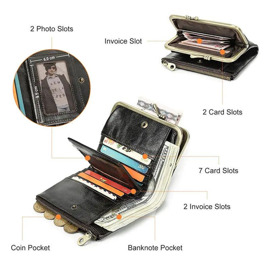 Authentic Leather Ladies' Wallet - MANDOTOS