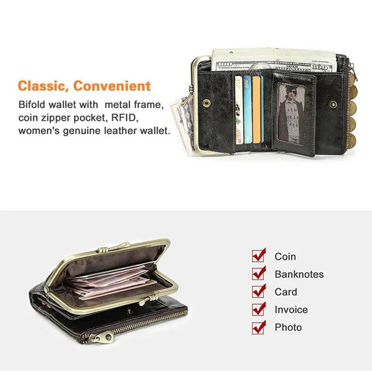 Authentic Leather Ladies' Wallet - MANDOTOS
