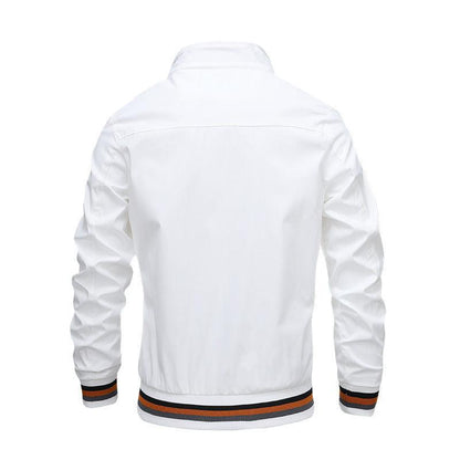 Autumn and Winter Men's Stand Collar Casual Zipper Jacket Outdoor Sports Coat Windbreaker Jacket for Men Waterproof Bomber - MANDOTOS