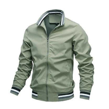 Autumn and Winter Men's Stand Collar Casual Zipper Jacket Outdoor Sports Coat Windbreaker Jacket for Men Waterproof Bomber - MANDOTOS