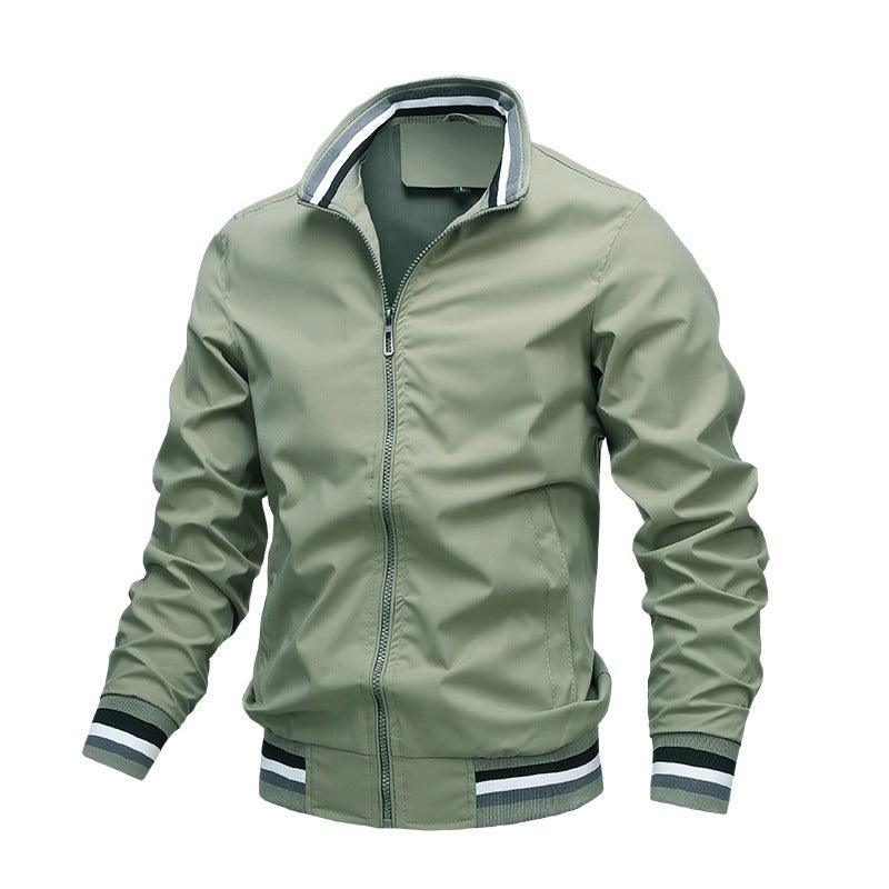 Autumn and Winter Men's Stand Collar Casual Zipper Jacket Outdoor Sports Coat Windbreaker Jacket for Men Waterproof Bomber - MANDOTOS