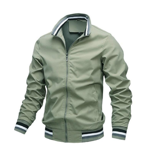 Autumn and Winter Men's Stand Collar Casual Zipper Jacket Outdoor Sports Coat Windbreaker Jacket for Men Waterproof Bomber - MANDOTOS