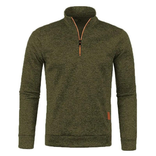 Autumn Men's Half Zipper Sweatshirts Long Sleeve Solid Color Pullover Turtleneck Streetwear Winter Warm Jacket Sport Coats - MANDOTOS
