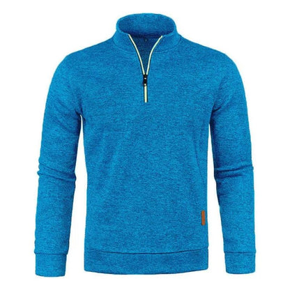 Autumn Men's Half Zipper Sweatshirts Long Sleeve Solid Color Pullover Turtleneck Streetwear Winter Warm Jacket Sport Coats - MANDOTOS