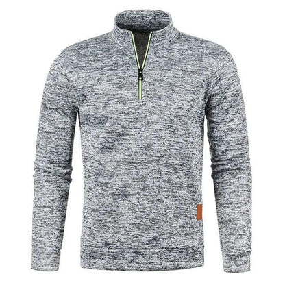 Autumn Men's Half Zipper Sweatshirts Long Sleeve Solid Color Pullover Turtleneck Streetwear Winter Warm Jacket Sport Coats - MANDOTOS